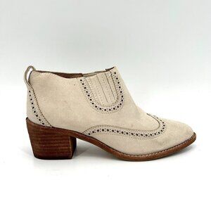 MADEWELL White Grayson Brogue Chelsea Suede Leather Western Ankle Booties Size 6
